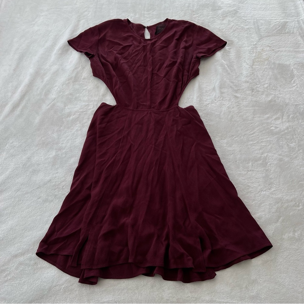 Reformation Amelia Backless Mini Dress in Burgundy